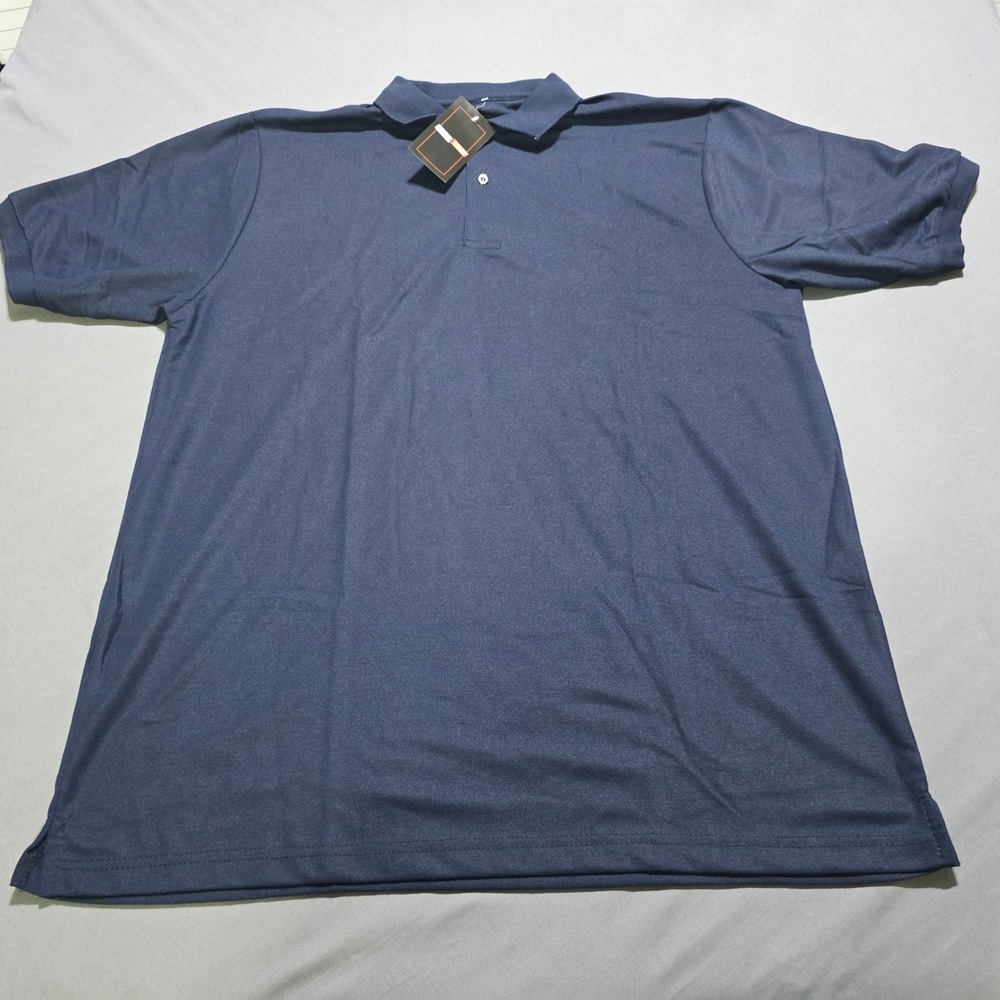 new Jumpstart Polo Shirt Mens 2XL Navy Blue Short Sleeve Classic Pique Workwear